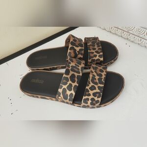 Melissa Color Pop Scented Slide Animal Print Sandals wide